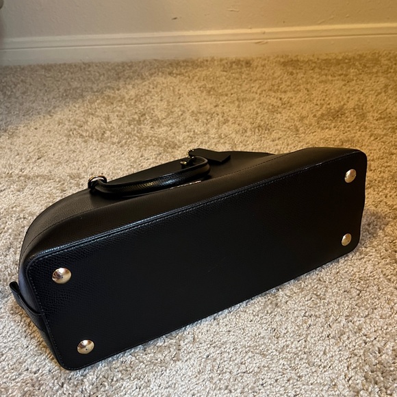 Excellent Condition Coach Black Leather Dome Satchel Crossbody Bag - Picture 7 of 13